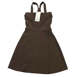 TS By Thrive Athletic Dress Womens XS Brown Ribbed Racerback Cutout Skort Tennis